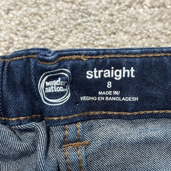 Wonder Nation girls size 8 straight leg blue jeans - Picture 4 of 7